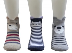 3pk 3D animal ankle socks 1