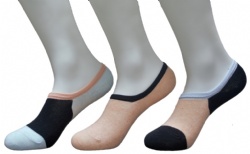 3 пары носков-невидимок контрастного цвета